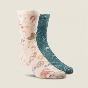 Ariat Proper Paisley Crew Sock 2 Pair Multi Color Pack Multi Polska | RNKYSZ-840