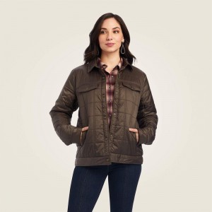 Ariat Puffer Trucker Insulated Jacket Banyan Bark Polska | RJFZSA-756