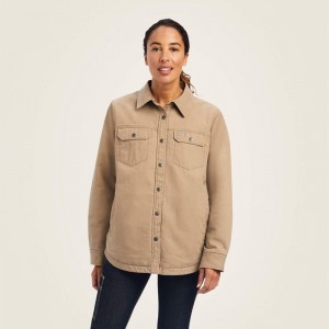 Ariat Rebar Classic Canvas Shirt Jacket Khaki Polska | LTVYUE-259