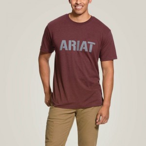 Ariat Rebar Cotton Strong Block Bordowe Polska | RXZMDO-980