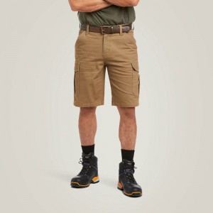 Ariat Rebar Durastretch Made Tough Cargo 11" Short Khaki Polska | XDAKGZ-460