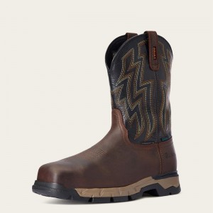 Ariat Rebar Flex Western Waterproof Composite Toe Work Boot Ciemny Brązowe Polska | TXWUAV-624