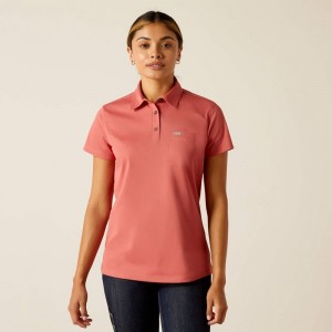 Ariat Rebar Foreman Polo Czerwone Polska | OVJSKA-876