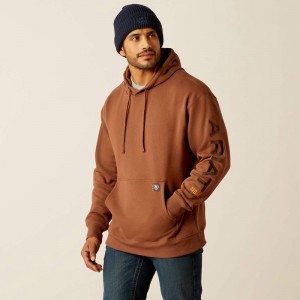 Ariat Rebar Graphic Hoodie Aztec/Coffee Bean Polska | AICHFP-894