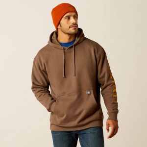 Ariat Rebar Graphic Hoodie Czekolada Polska | VCYINJ-863