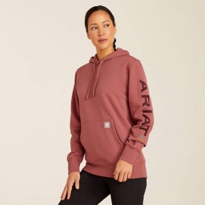 Ariat Rebar Graphic Hoodie Roan Rouge/Catawba Grape Polska | ESACXL-456