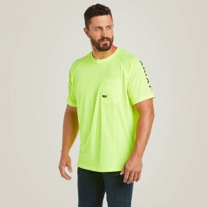 Ariat Rebar Heat Fighter T-Shirt Neon Lime Polska | YIEJKA-079