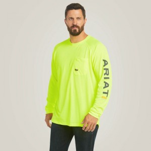 Ariat Rebar Heat Fighter T-Shirt Neon Lime Polska | FHDLKG-523