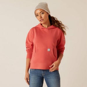 Ariat Rebar Lightweight Cropped Hoodie Czerwone Polska | UNWYPL-580