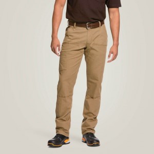 Ariat Rebar M4 Low Rise Durastretch Made Tough Double Front Stackable Straight Leg Pant Khaki Polska | MBJXVS-987