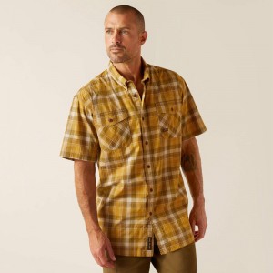 Ariat Rebar Made Tough Durastretch Work Shirt Dried Tobacco Plaid Polska | MPAICK-485