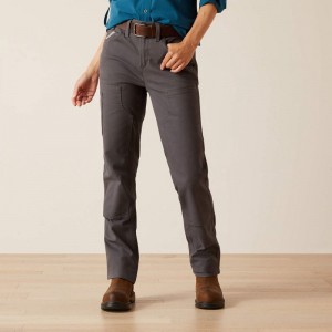 Ariat Rebar Pr Durastretch Made Tough Double Front Straight Pant Szare Polska | BHTZJU-037