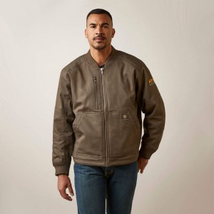 Ariat Rebar Stretch Canvas Bomber Jacket Wren Polska | SHXRZF-036