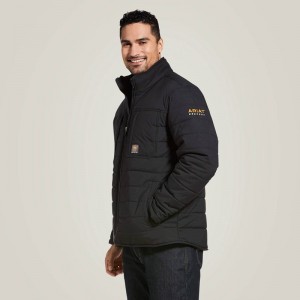 Ariat Rebar Valiant Stretch Canvas Water Resistant Insulated Jacket Czarne Polska | HCLSIV-413