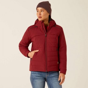 Ariat Rebar Valkyrie Stretch Canvas Insulated Jacket Cabernet Polska | MJYHUA-961