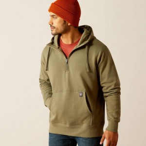 Ariat Rebar Workman 1/4 Zip Hoodie Jasny Polska | JCDIAZ-915