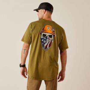 Ariat Rebar Workman Born For This T-Shirt Lichen Heather Polska | MKXGQN-563