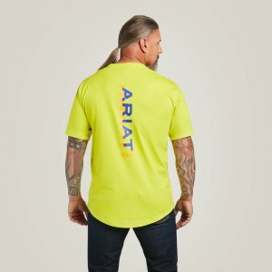 Ariat Rebar Workman Logo T-Shirt Sulphur Spring Polska | EKJLNH-841