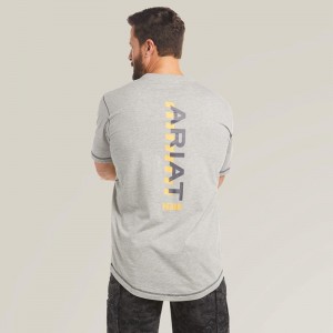 Ariat Rebar Workman Logo T-Shirt Szare Polska | ZFLVPE-392