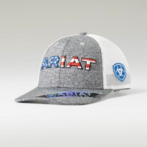 Ariat Red/ White/ Blue Logo Cap Szare Polska | MUACWI-340