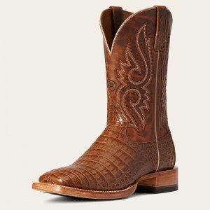 Ariat Relentless Denton Western Boot Natural Caiman Belly Polska | QZXGDW-695