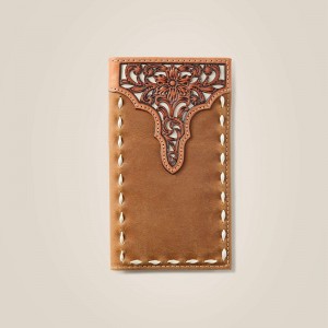 Ariat Rodeo Wallet Floral Embroidery Run Stitch Brązowe Polska | HOJBXV-407