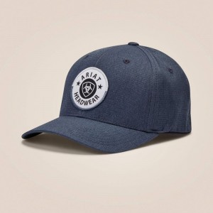 Ariat Round Logo Patch Cap Niebieskie Polska | GIDUYZ-504