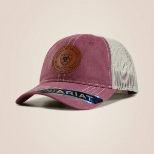 Ariat Round Logo Patch Cap Różowe Polska | WNMZYH-254