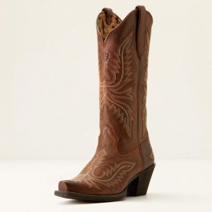 Ariat Round Up Collins Western Boot Rafter Tan Polska | AZWEXS-063