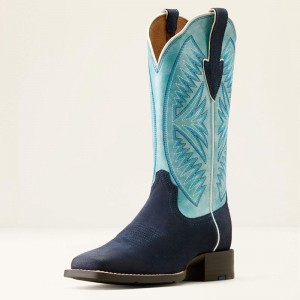 Ariat Round Up Ruidoso Western Boot Niebieskie Polska | ZPADXY-071