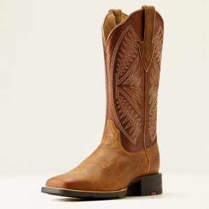 Ariat Round Up Ruidoso Western Boot Pearl/Burnished Chestnut Polska | XVUSGM-019