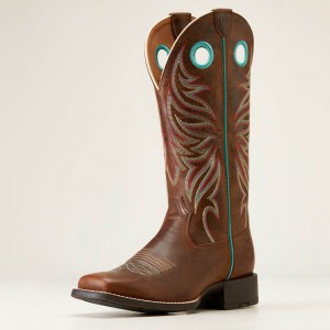 Ariat Round Up Ryder Western Boot Brązowe Polska | ONYEIZ-542