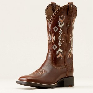 Ariat Round Up Skyler Western Boot Canyon Tan Polska | YLVGAU-471