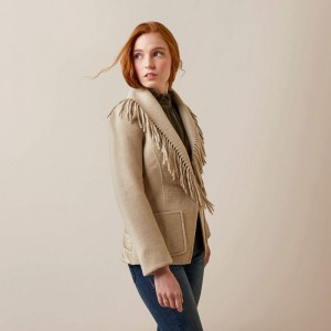 Ariat Sausalito Coat Oatmeal Polska | GVMPUQ-917