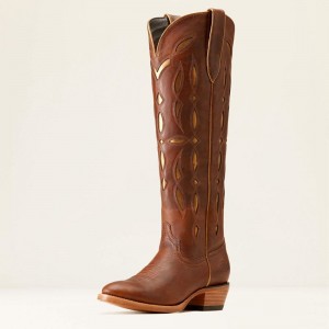 Ariat Saylor Stretchfit Western Boot Brązowe Polska | SNBDQF-754