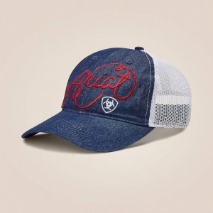 Ariat Script Shield Cap Niebieskie Polska | VDCOPY-276