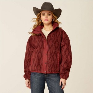 Ariat Sherpa Blocked Jacket Tonal Port Print Polska | YLHUQF-582