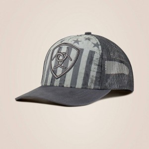 Ariat Shield Embossed Cap Gray Polska | XWVJGA-764