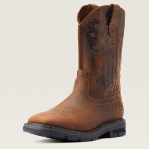 Ariat Sierra Shock Shield Patriot Work Boot Brązowe Polska | ALKOPR-825