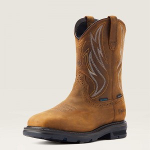 Ariat Sierra Shock Shield Waterproof Steel Toe Work Boot Brązowe Polska | IFPKWN-947