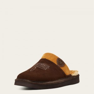 Ariat Silversmith Square Toe Slipper Czekolada Polska | UBMELS-109