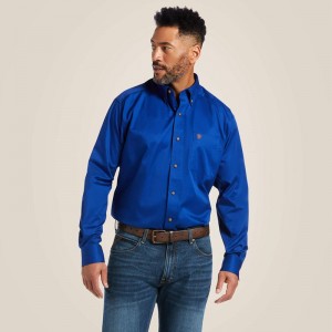 Ariat Solid Twill Classic Fit Shirt Ultramarine Polska | ZLRGCS-279