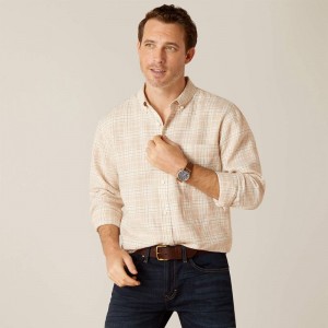 Ariat Sonoma Shirt Tan Plaid Polska | SFIRKB-104