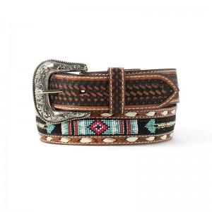 Ariat Southwest Beaded Belt Beige/Khaki Polska | OXFVMQ-352