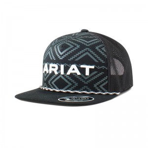 Ariat Southwest Print Logo Rope Cap Czarne Polska | ODWUQM-107