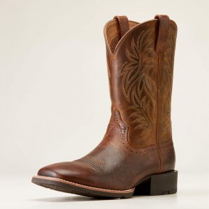 Ariat Sport Wide Square Toe Cowboy Boot Brązowe Polska | OKYAMX-065