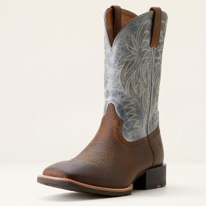 Ariat Sport Wide Square Toe Cowboy Boot Niebieskie Polska | UQHAVD-105