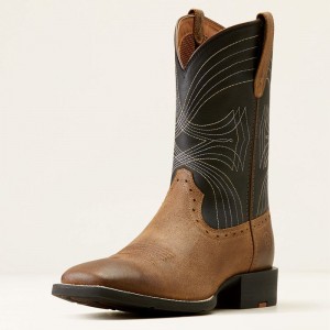 Ariat Sport Wide Square Toe Cowboy Boot Czarne Polska | ZGYJAH-831