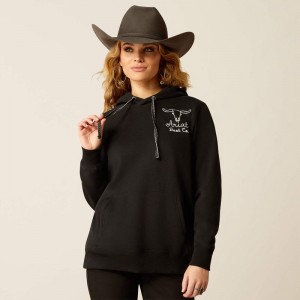 Ariat Steer Stitch Hoodie Czarne Polska | VCEAZU-620