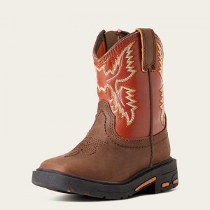 Ariat Td Lil' Stompers Chandler Workhog Brązowe Polska | DMZGTO-516